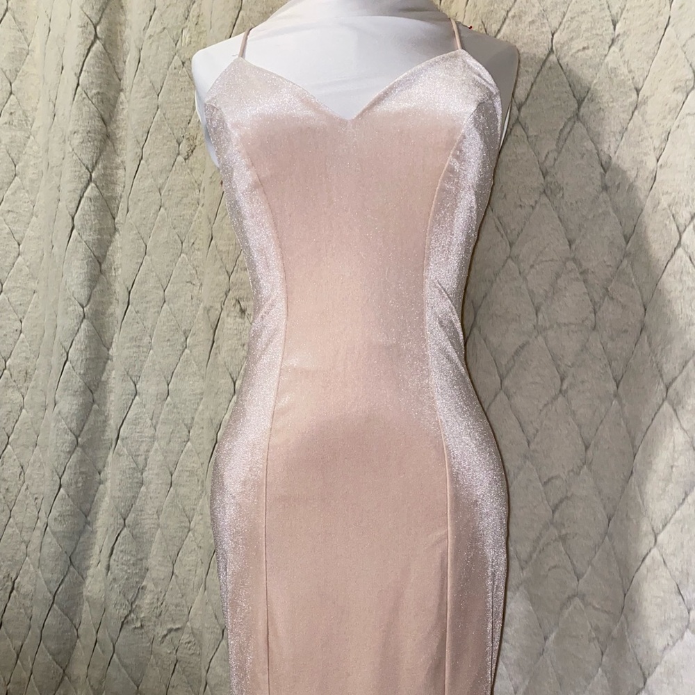 Light pink velvet dress